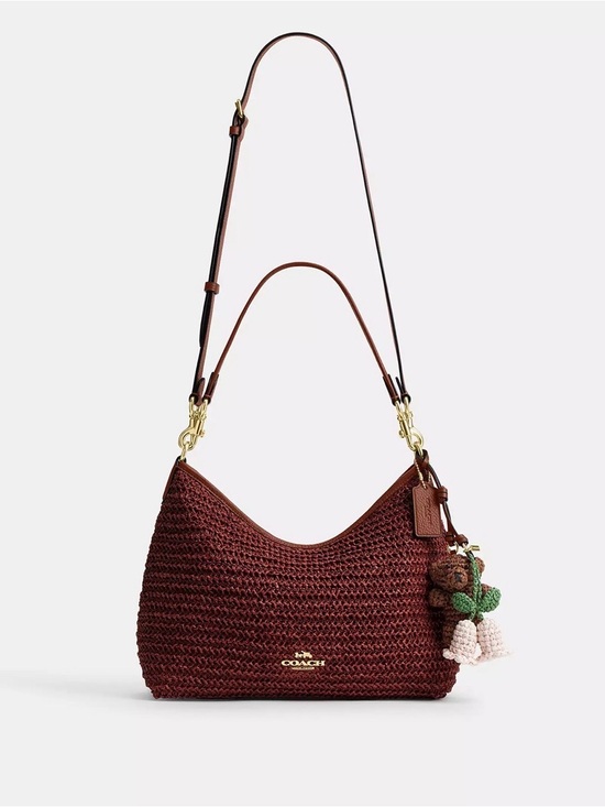 Coach Handbags - NWT Coach Laurel Shoulder Bag With Charms CES23 Straw/Gold/Russet